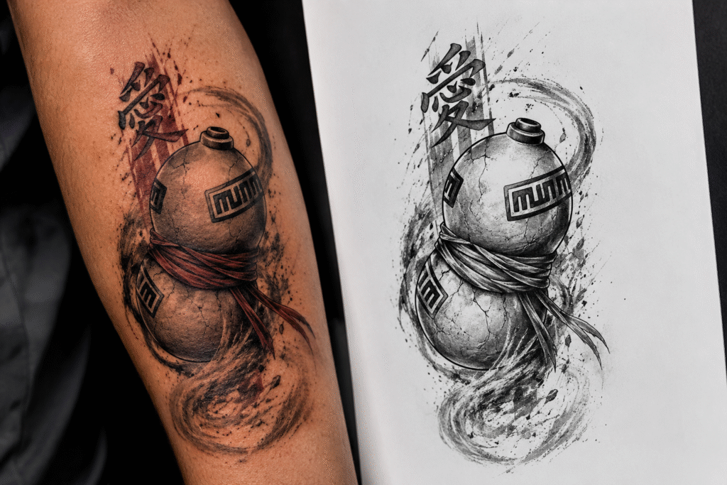 Gaara Tattoo Meaning The Kanji for Love, Explained Gaara tattoo kanji design showing the Japanese character for love (愛)